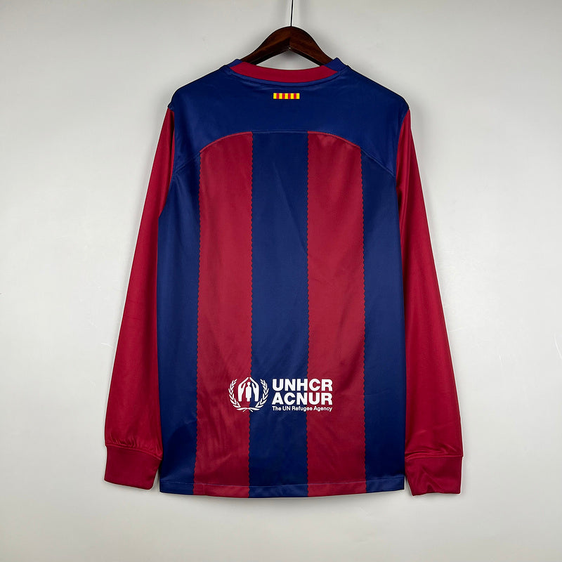 23/24 Barcelona Long Sleeve Home Jersey