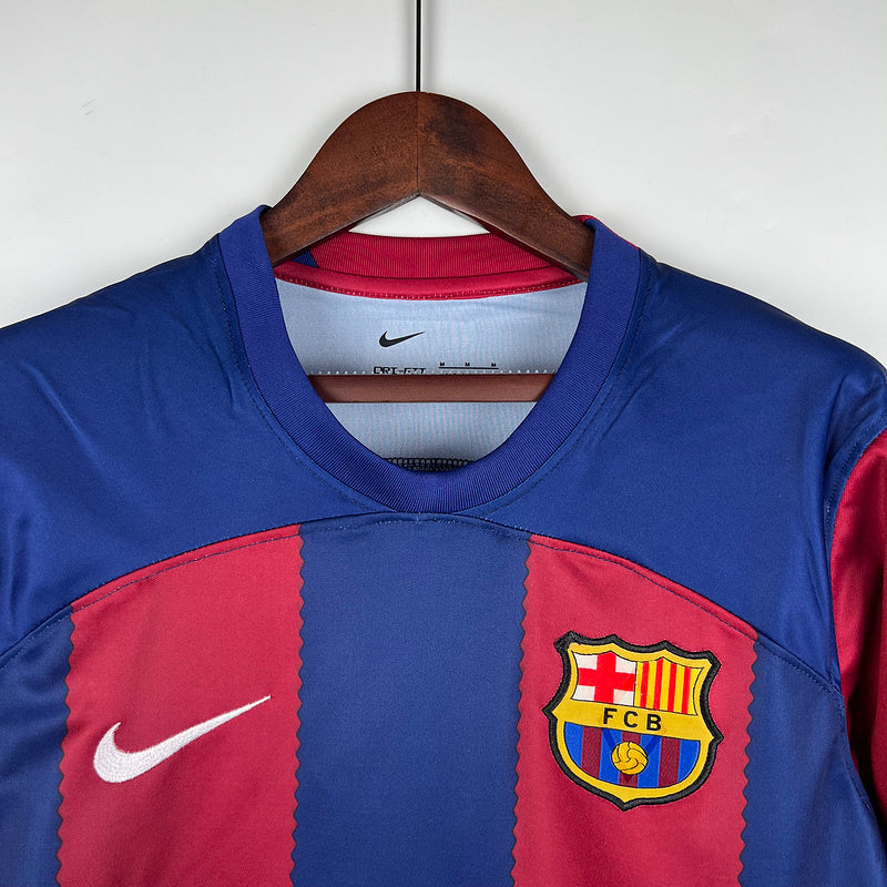 23/24 Barcelona Long Sleeve Home Jersey
