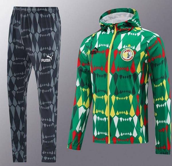 2024 Senegal Green Hoodie Full Zipper Jacket +Long Pants