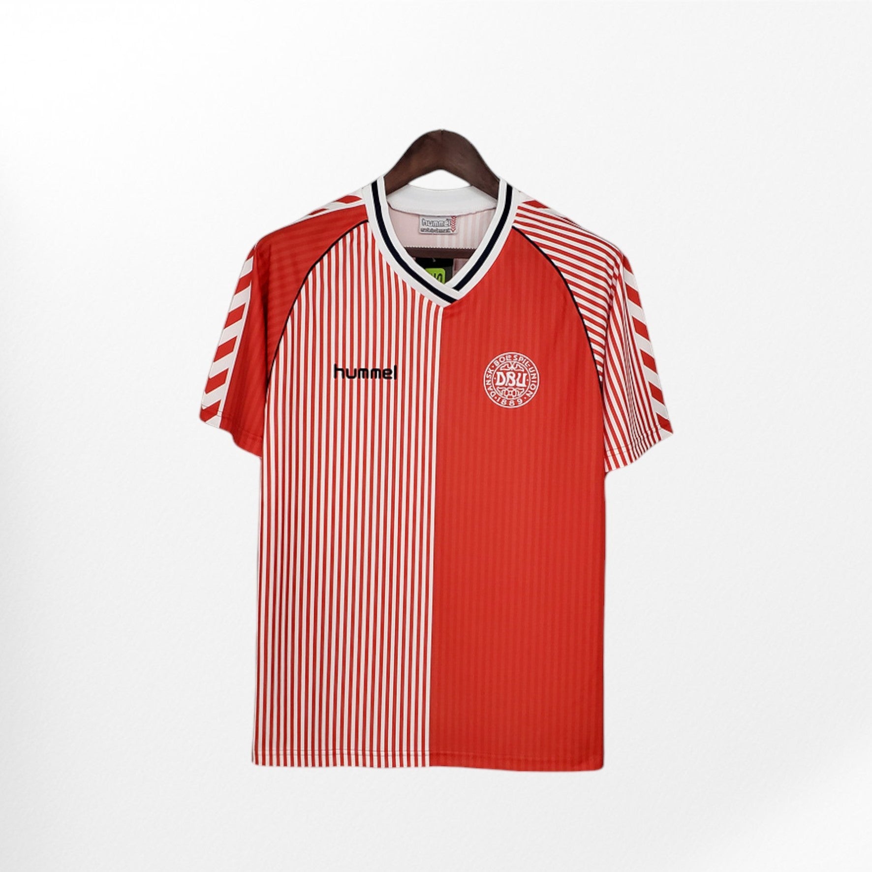 Camiseta retro de local de Dinamarca 1986