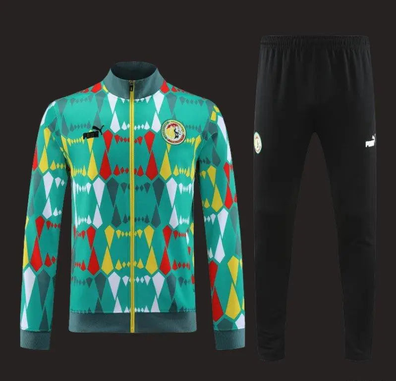 2024 Senegal Green Hoodie Full Zipper Jacket +Long Pants