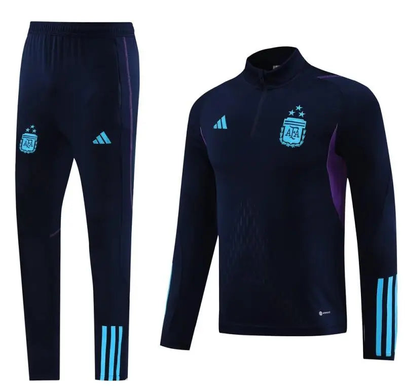 2023 Argentina Navy Half Zipper Jacket+Pants