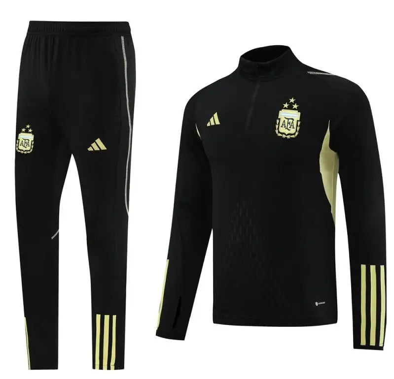 2023 Argentina Black Full Zipper Jacket + Pants