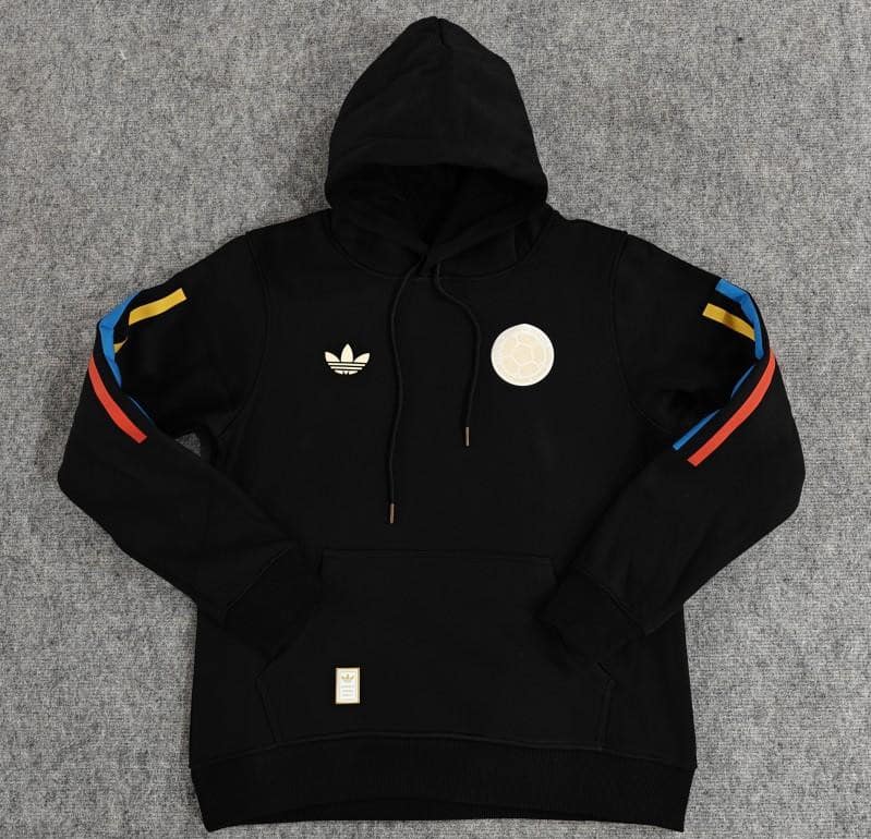 2024 Colombia 100th Black/Navy/Grey/Beige/White Hoodie With Golden Badge