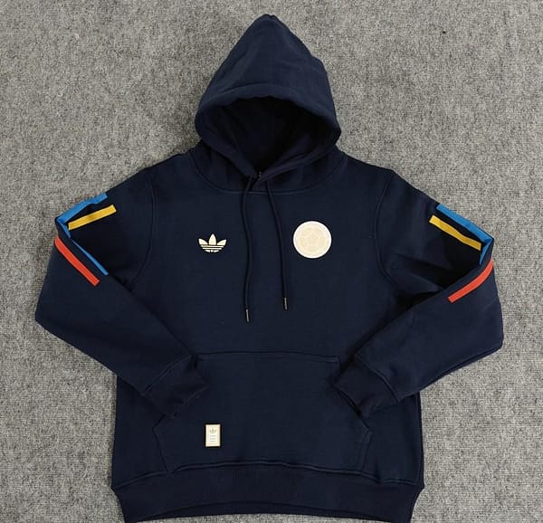 2024 Colombia 100th Black/Navy/Grey/Beige/White Hoodie With Golden Badge